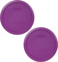 Pyrex 7402-PC 6/7-Cup Thistle Purple Food Storage Replacement Lid (2-Pack) - Made in USA