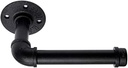 Industrial Pipe Toilet Paper Holder, DIY Vintage Rustic Paper Holder Towel Racks Heavy Duty Pipe Roll Tissue Holder with Mounting Screws for Bathroom, Bedroom, Kitchen (Black, 1)
