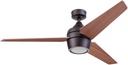 Honeywell Ceiling Fans Eamon Modern 52 Inch Ceiling Fan with Light, Remote Control Fan, LED Indoor Fan with 3 Blades, Brown Maple and Black Blade Finish Options, Bronze (50603-01)