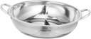 Alipis Hot Pot Stainless Steel Induction Cooker with Divider Dual Flavor Pot for Gas Stove and Kitchen Cooking and Versatile for Home and Commercial Use