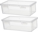 VICASKY 2Pcs Transparent Bread Storage Boxes Medium Kitchen Organizer for Homemade Bread and Seasoning with Airtight Drop Containers for Home Use