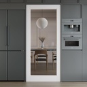 WINSTELLAR 32 x 80 Prebuilt Interior Clear Glass Door Slab, Paintable Interior Doors for Home, Bedroom, Pantry, Laundry as Prehung, Pocket, Barn, French Doors, White Door Panel