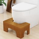 Foldable Toilet Stool Squat for Adults and Kids, 7" & 9" Adjustable Heights Bamboo Flip Poop Stool with Anti-Slip Layer for Bathroom - Improve Squatting Posture, Brown