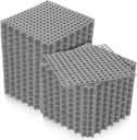 Tinideya 50 Pcs 11'8 x 11'8 Inches Interlocking Drainage Tiles Dry Deck with Drain Holes Non Slip Floor Mats TPE Soft for Bathroom Patio Pool Deck(Gray)