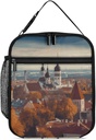 Insulated Lunch Bags for Women Reusable Lunch Boxes Tallinn Estonia Cityscape Waterproof Tote Bag Lunch Cooler Bag for Work