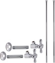 Westbrass Bullnose Faucet Kit with Cross Handles, 1/2" IPS x 3/8" OD x 20", Polished Chrome, D103KBNX-26
