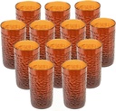 TrueCraftware- 16 oz Amber Pebble Tumbler Drinking Glasses Set of 12- Reusable Premium Water Iced Tea Glasses Dishwasher Safe Break-Resistant for Home and Restaurants
