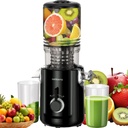 Cold Press Juicer Machines, 5.3” Large Feed Chute Slow Masticating Juicer for Whole Fruits & Vegetables, 300W Quiet Juice Extractor, Easy to Clean, 99% High Juice Yield, Bristol Black