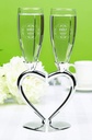 Personalized Beautiful Elegant Split Heart Base Goblets