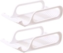 2pcs Stackable Refrigerator Drink Storage Rack Cold Beverage Organizer for Beer Soda and Cans for Kitchen Dining and Bar Use Space-saving Design White