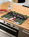 Snowman Countertop Burners Protection Mats for Kitchen, Christmas Tree Socks Snowflake Winter Black Rubber Stove Top Cover Mat, Heat Proof Mats Cooktop Cover for Counter Dish Drying Mat, 31"x24"