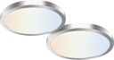 hykolity 2 Pack 12 Inch Selectable CCT LED Round Flat Panel Light, 24W 3000K/4000K/5000K, Edge-Lit Flush Mount Ceiling Light Fixture for Kitchen, Bedroom, Laundry and Closet Room,Brush Nickel