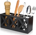 Ayiaren Wooden Silverware Holder Flatware Utensil Caddy Cutlery Holder for Party Wood Silverware Organizer Caddy Storage for Kitchen Countertop Table Knife Fork Spoon Organizer Small Utensil Holders