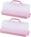 DECHOUS 2pcs Portable Bread Box Lid Airtight Bread Container Storage for Snacks Retro Keeper Loaf Cake Carrier