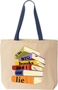 I Like Big Books And I Cannot Lie Funny Cotton Canvas Tote Bag Reusable