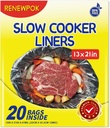 Slow Cooker Liners,3-8 Quart Cooking Bags Large Size 13"x 21", Disposable Slow Cooker Bags Oval For Crock Pot 20PCS