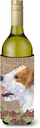 Caroline's Treasures SS4093LITERK Jack Russell Terrier on Faux Burlap with Pine Cones Wine Bottle Hugger Bottle Cooler Sleeve Hugger Machine Washable Collapsible Insulator Beverage Insulated Holder