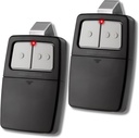 2-Pack Universal Garage Remotes for LiftMaster, Chamberlain, Genie, Linear | Replaces Clicker KLIK1U, 375UT, 375LM | Operates 2 Doors or Gates, Dip Switch & Learn Button Ready
