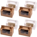 GLEAVI 10Set Muffin and Cupcake Boxes with Clear Window for Baking Parties and Cupcake Display and Treat Packaging