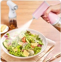 Electric Oil Sprayer Dispenser Automatic Olive Oil Misting Spray Stream Jet 9oz/260ml Glass Bottle for Cooking, Salad, Air Frying, Baking, BBQ, Built-in Rechargeable Battery (Pink)