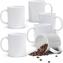 Chulan Fine Bone China Coffee Mugs Set of 6, 14 oz Lightweight White Chip Resistant Porcelain Cups, Modern Ceramic Tea Mugs with Handle for Latte Milk Cocoa, Dishwasher & Microwave Safe Easy Clean