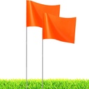 20Pack Fluorescent Orange Marking Flags, 13x4x5 Inch Lawn, Boundary, Dog Training, Survey, Landscape, Sprinkler, Surveyor, Stake Flags