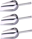 3pcs Stainless Steel Ice Scoops Ice Cube Scoop for Solid Foods Comfortable Grip for Kitchen Use for Nuts and More