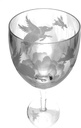 Hand Etched Italian Crystal Goblet Sandblasted (Sand Carved) Handmade Wine Water Glass Engraved (Pigs Flying Over Clouds, 340 Milliliter (11.5 Ounce) White Wine)