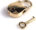 1PCS Vintage Mini Bear Padlock Key Lock Antique Style Small Key Lock (Gold)