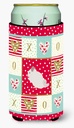 Caroline's Treasures CK5424TBC Pink and White Chinchilla Love Tall Boy Hugger, Red Can Cooler Sleeve Hugger Machine Washable Drink Sleeve Hugger Collapsible Insulator Beverage Insulated Holder