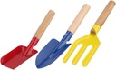 3pcs Gardening Tools Kit Weeding Rake Wood Hand Trowel Metal Shovel Essential for Gardeners