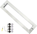 Rectangle Door Handles Hardware Set - 38x25mm Pole, Heavy Duty Stainless Steel Pole for Dining Hall/Shopping Mall/Office/Home, Sliding Barn Door Pull Push Handle