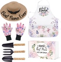 Nana Gardening Tools Kit With Gloves, Apron and Hat - Best Nana Ever Gift for Plant Lovers, Christmas, Grandma Gift From Grandkids and Grandchildren