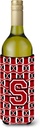 Caroline's Treasures CJ1073-SLITERK Letter S Football Red, Black and White Wine Bottle Hugger Bottle Cooler Sleeve Hugger Machine Washable Collapsible Insulator Beverage Insulated Holder