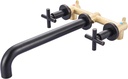 ARCORA Wall Mount Tub Filler: Oil Rubbed Bronze Bathtub Faucet Long Spout Reach 2 Cross Handles Tub Faucet with Brass Rough in Valve Included