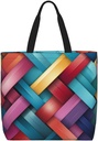 Tote Bag for Women Bold Colors Shoulder Bag with Zipper Handbag Large Capacity Reusable Grocery Bag