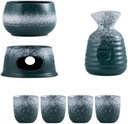 JWC Hottest Traditiol Jese Style hot Sake Drink Ceramic Sake Set 1 Burner 1 Heat Pot 1 Sake Bottle 4 Cups for Shochu Tea