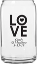 Personalized Color Printed Beer Can Glass - Love - Black - 144 pack