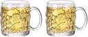 Beer Mugs Steins Beer Mugs Heavy Large Beer Glasses with Handle - 14 Ounce Glass Steins Classic Beer Mug Glasses Set 2 Pack Glass Beer Steins Beer Glasses