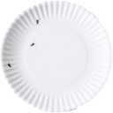 "What Is It?" Larger Size 11-inch Reusable White Dinner Plate with Ant Design, Melamine, Set of 4