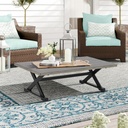 Ulax furniture Outdoor Coffee Table Rectangular Aluminum Table