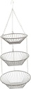 Three Hanging Basket for Fruits and Vegetables Practical Kitchen Organizer Sturdy Wire Design Vintage for Home Storage and Decoration