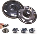 50 Sets Sew-on Snap Buttons, Metal Snaps Fasteners Press Studs Buttons for Sewing Clothing, 3/4" 19mm(Gun Black)