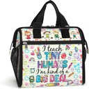 84hoods Insulated Lunch Bag for Women. Gift for Teachers. Large Lunch Box for Work Office Travel Picnic with Adjustable Strap. Tiny Humans.