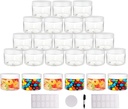 24 Pack 10 oz (300 ml) Plastic Jars with Lids, Food Storage Spice Jars, Craft Storage Favor Jars//Empty Wide-Mouth Jars for Body Butter, Cosmetics(Clear)