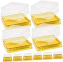 50pcs Square Cake Packaging Boxes 7.7x7.7x4.2cm Plastic Dessert Containers Lids for Cakes Cupcakes and Pastries for Holidays and Special Occasions