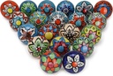 Cabinet Multicolor Assorted Ceramic Drawer Pull Handle Kitchen Cupboard Wardrobe Knob Boho Room Decorative Furniture Hardware Dresser Drawers Knobs-Pack of 20