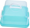 VICASKY Portable Cake Carrier with Lid and Handle Transparent Plastic Storage Box for Birthday Cakes Reusable Protective Holder for Outdoor Transport and Display