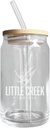 R and R Imports Little Creek Virginia Design Souvenir 12 oz Engraved Beer Can Glass 2-Pack
