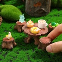 5 Pcs Fairy Garden Accessories Miniature Table and Chairs Set Micro Landscape Decoration Mini Resin Village Furniture Ornaments Kit for DIY Craft Gift Dollhouse Succulents Home Outdoor Decoration